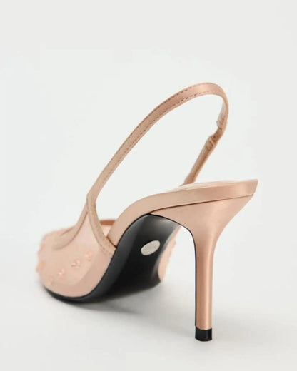 Escarpin Nude fleurie