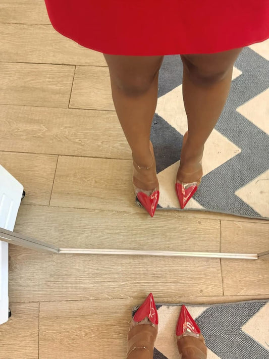 Escarpin coeur rouge