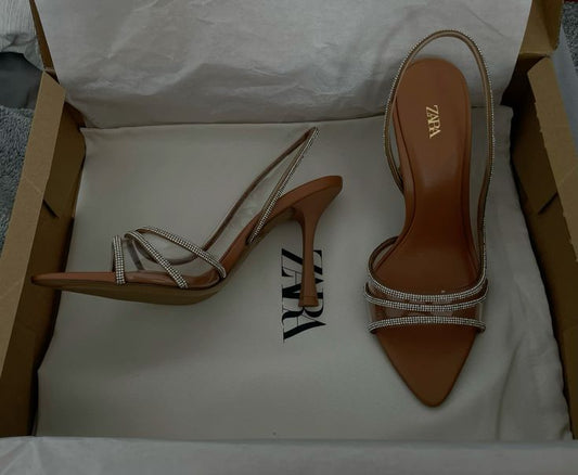Talon strass nude