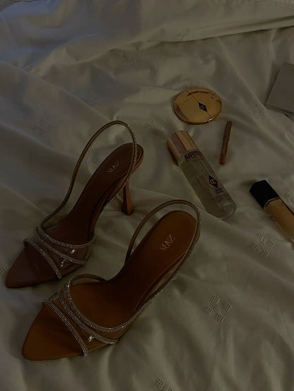 Talon strass nude
